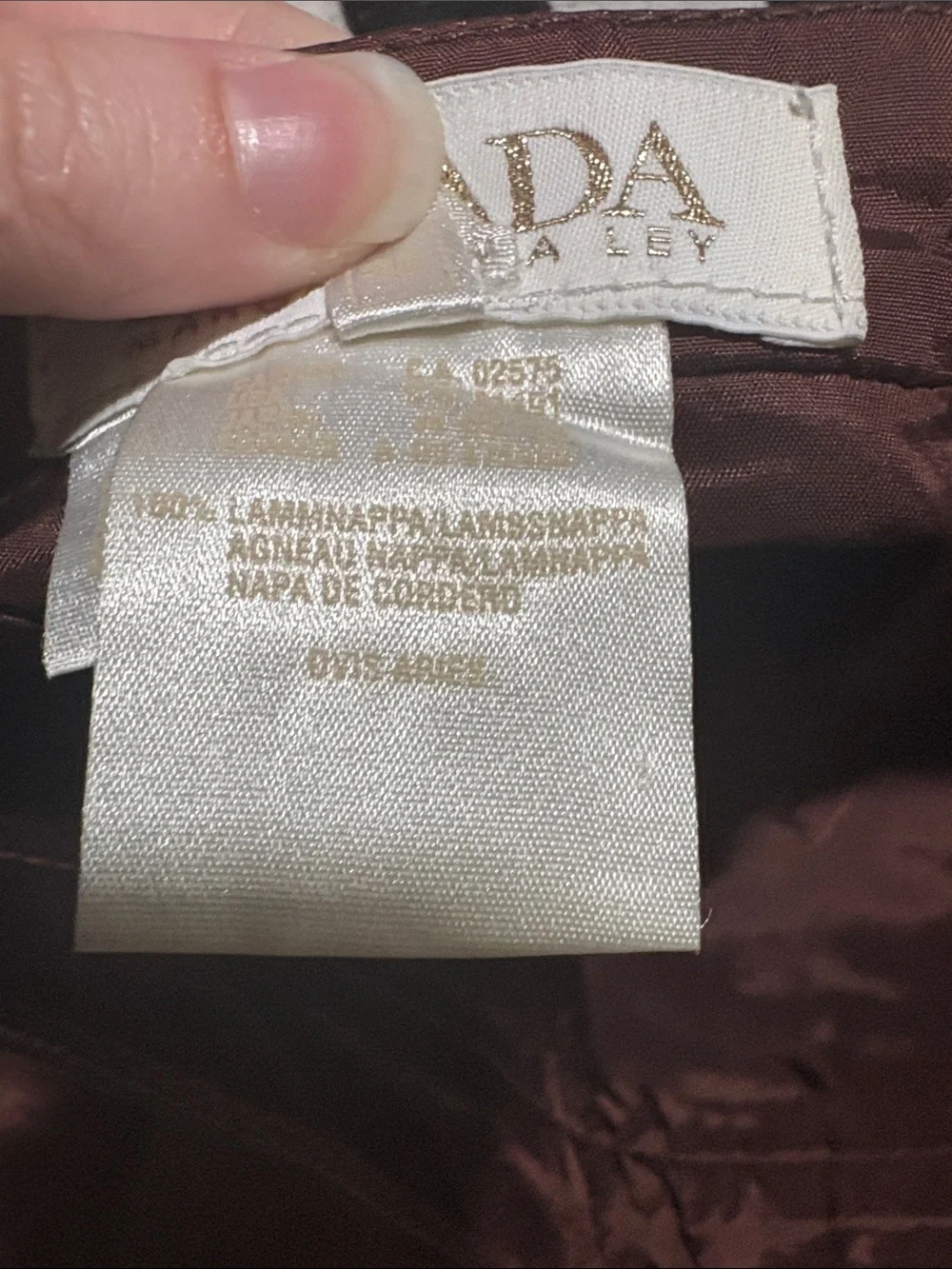 Vintage ESCADA Metallic Rose Gold Lambskin Leather Skirt Size EU 38